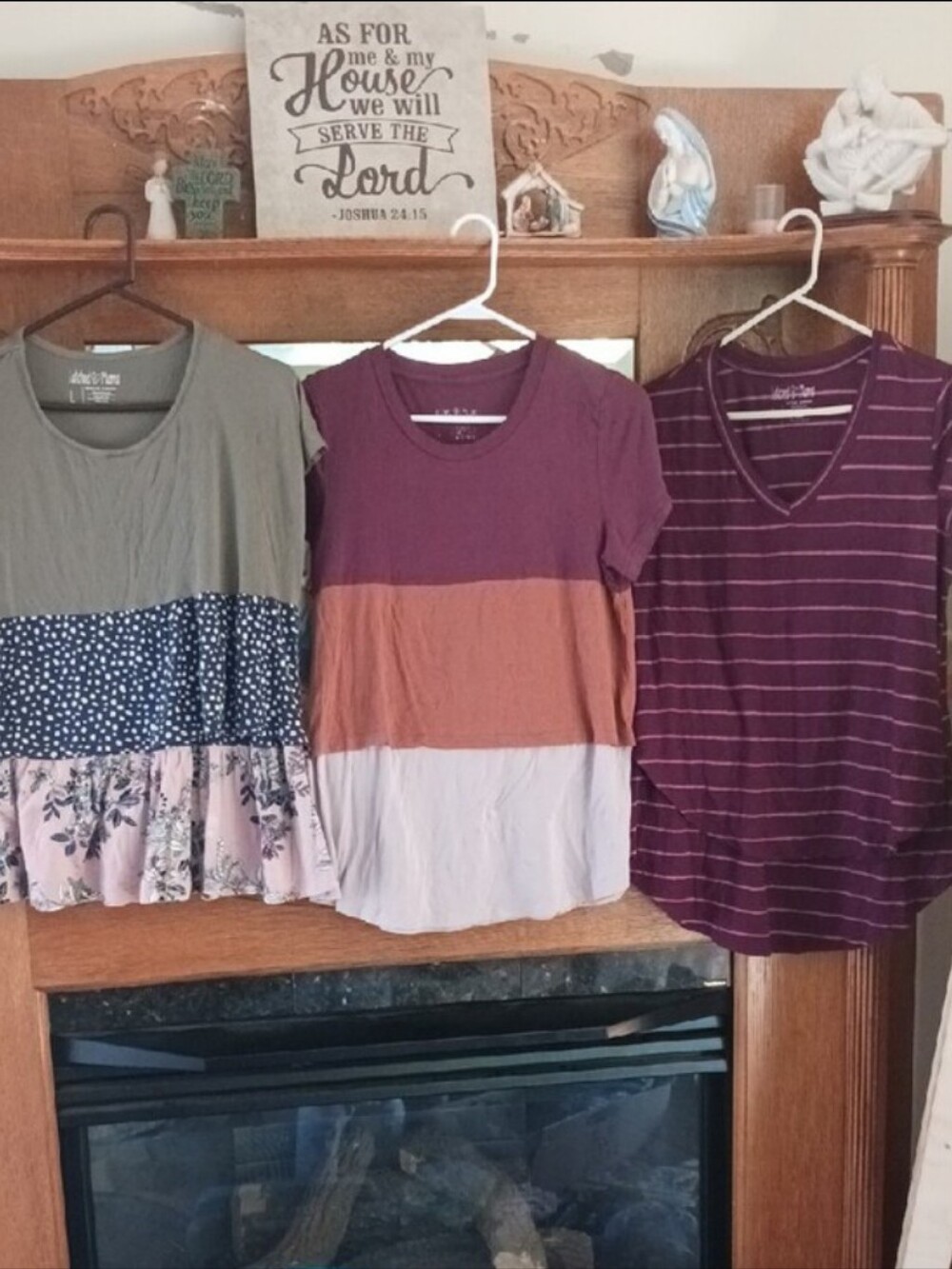 3 | Latched Mama Colorblock Short Sleeve Tees in Plum, Rust & Cream